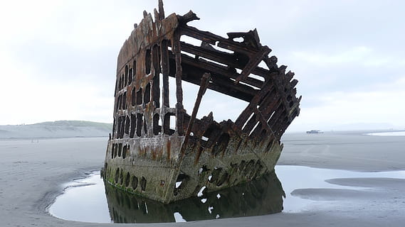 ship, wreck, shipwreck, pacific, ocean, sea, iredale, beach HD wallpaper