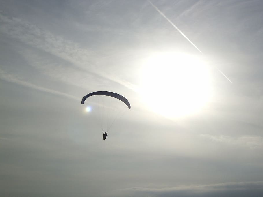 paragliding, flying, sunset, extreme Sports, parachute, sky HD wallpaper