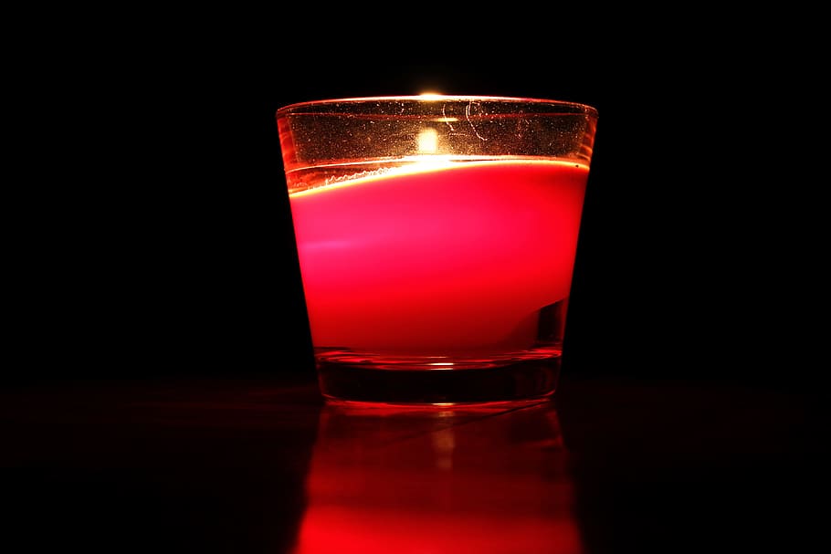 candle, fire, flame, light, glass, alcohol, drink, red, food and drink HD wallpaper