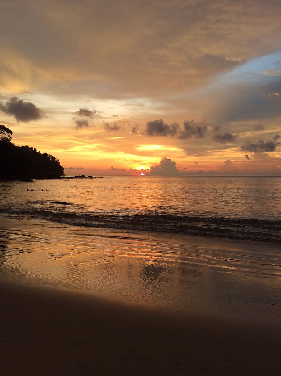 thailand, beach, sunset, sky, water, sea, cloud - sky, scenics - nature HD wallpaper