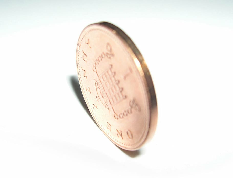 penny, british penny, coin, copper, portcullis, close-up, money, HD wallpaper