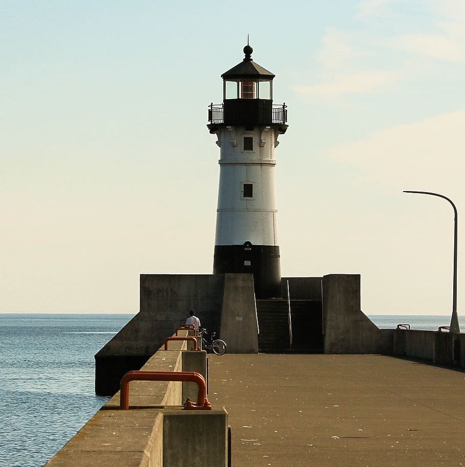 lighthouse, duluth minnesota, breakwater, pier, landmark, navigation HD wallpaper