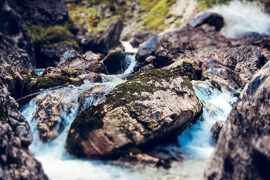 mountains, river, landscape, nature, mountain stream, landscape water HD wallpaper