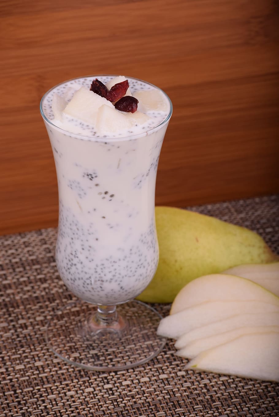 pudding, simple, tasty, recipes, chia seeds, pear, walnut, hazelnuts HD wallpaper