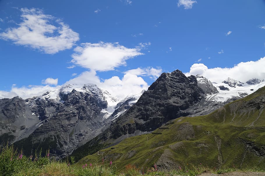 mountains, alps, sky, cloud - sky, beauty in nature, scenics - nature HD wallpaper
