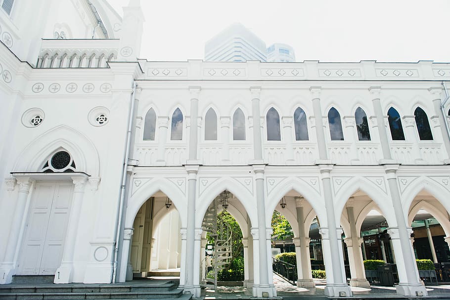 white cathedral, white concrete cathedral, building, architecture HD wallpaper