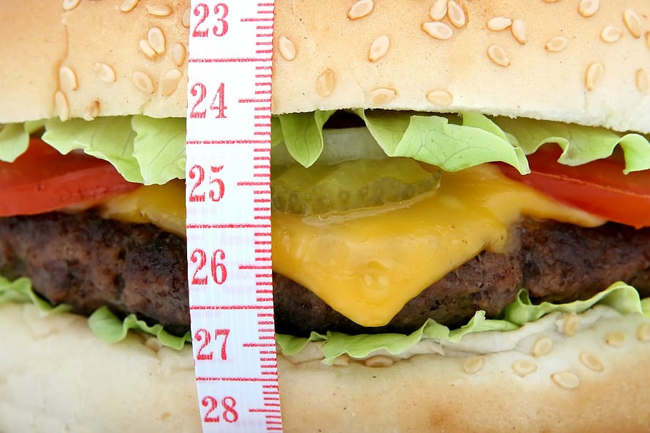 hamburger sandwich and tape measure, appetite, beef, big, bread HD wallpaper