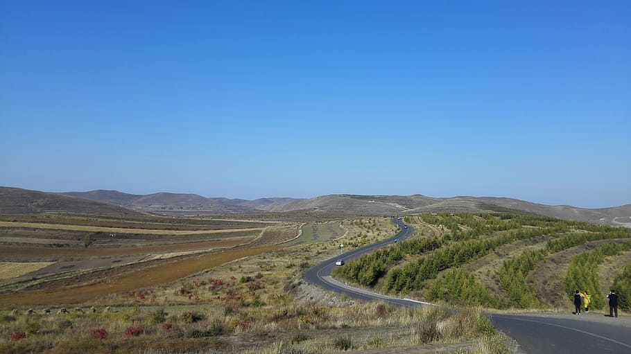 Pilgrim'S Progress, Road, Early Autumn, landscape, blue, rural scene HD wallpaper
