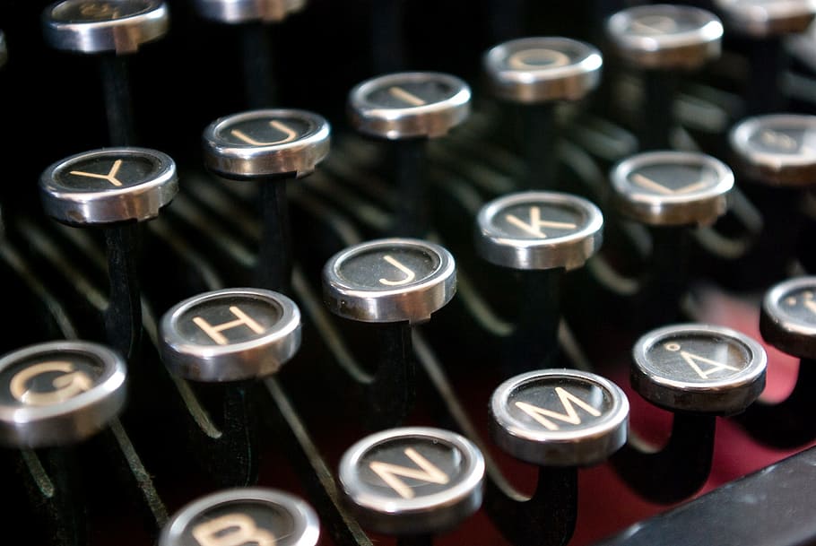 closeup photo of typewriter, letters, machine, keys, mechanical HD wallpaper