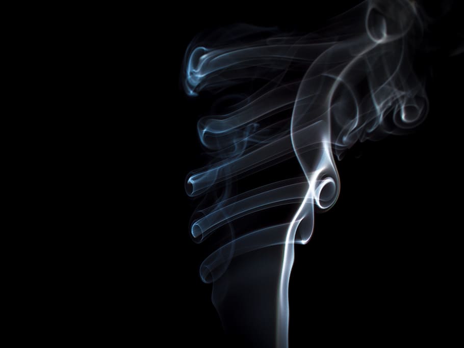 white smoke graphic photo, effect, black background, studio shot HD wallpaper