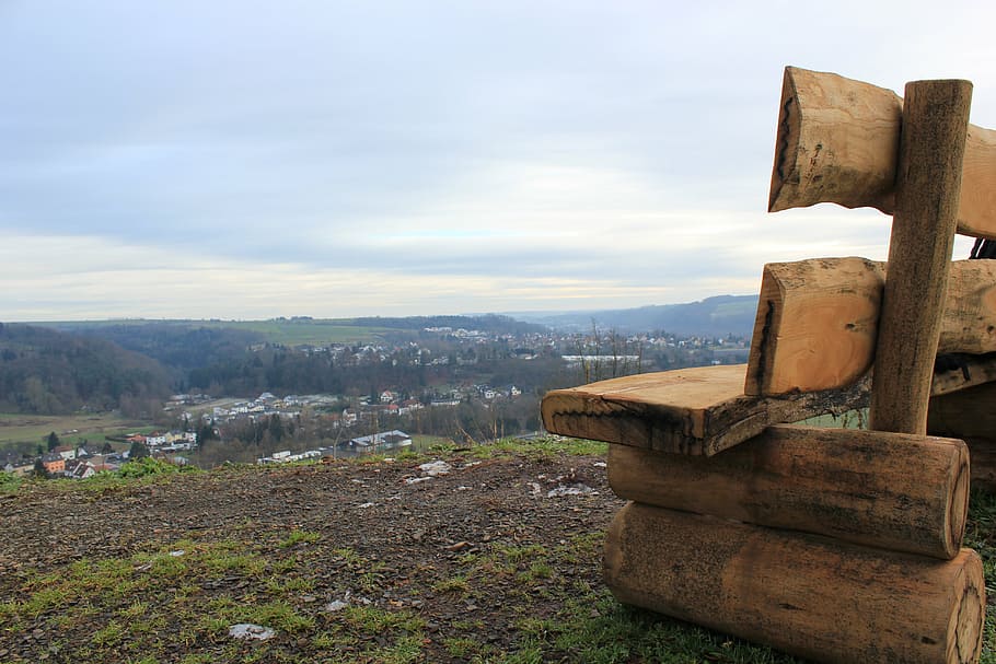 view, bench, landscape, resting place, relax, connectedness HD wallpaper