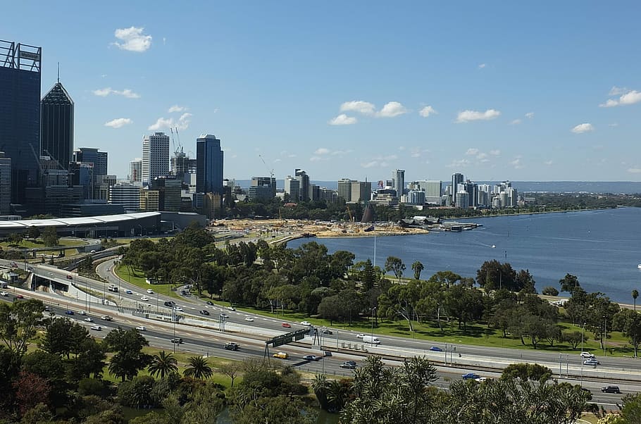 Perth, City, Skyline, Australia, perth city, building, skyscraper, HD wallpaper