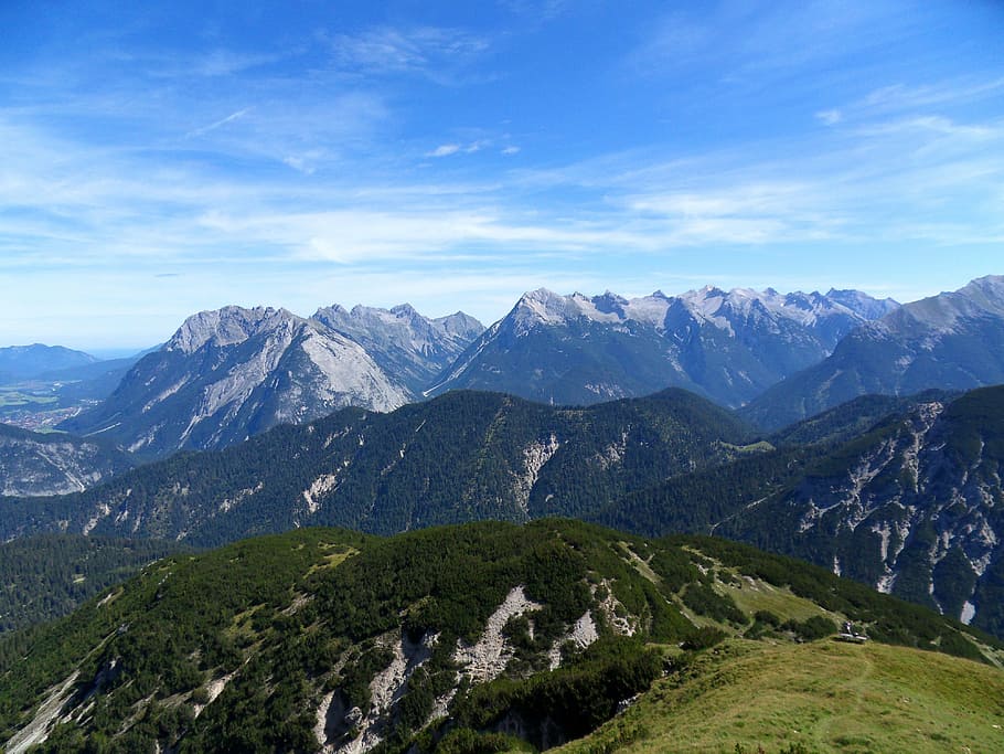 landscape, mountain, alps, austria, nature, summit, view, mountain range HD wallpaper
