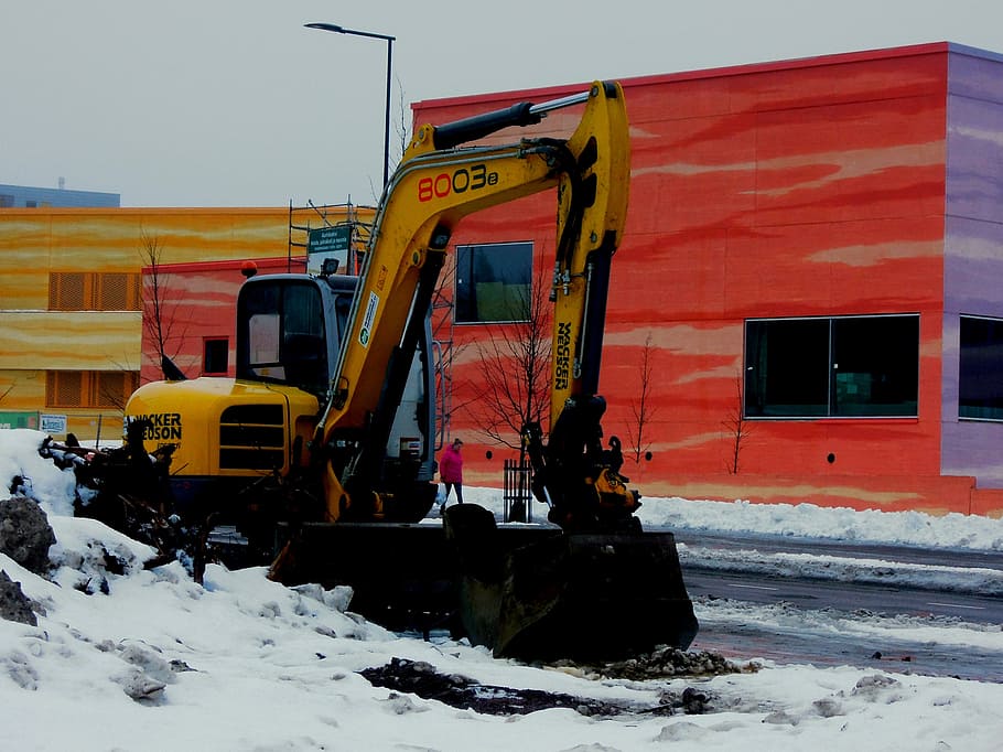 loader, shovel, machine, building, vantaa, k, finnish, construction site HD wallpaper