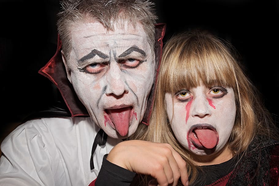 man and woman in Halloween costume, Human, Helloween, Carnival, HD wallpaper