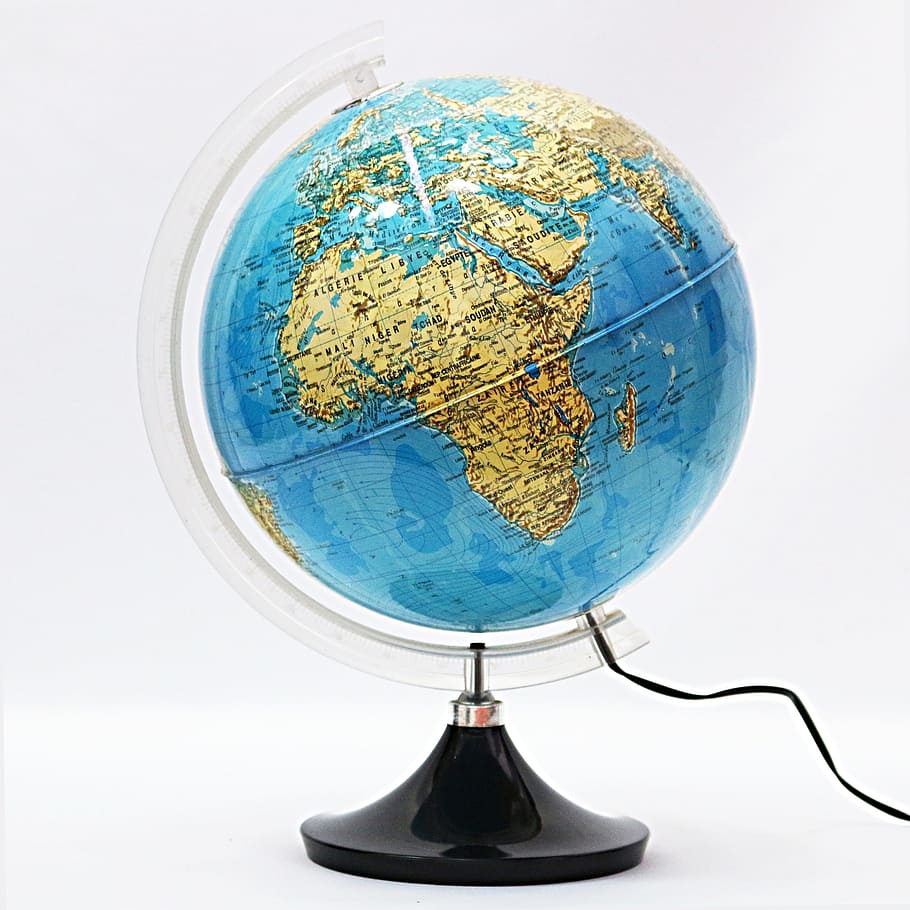 desk globe on table, Earth, Terrestrial Globe, Global, global globe, HD wallpaper