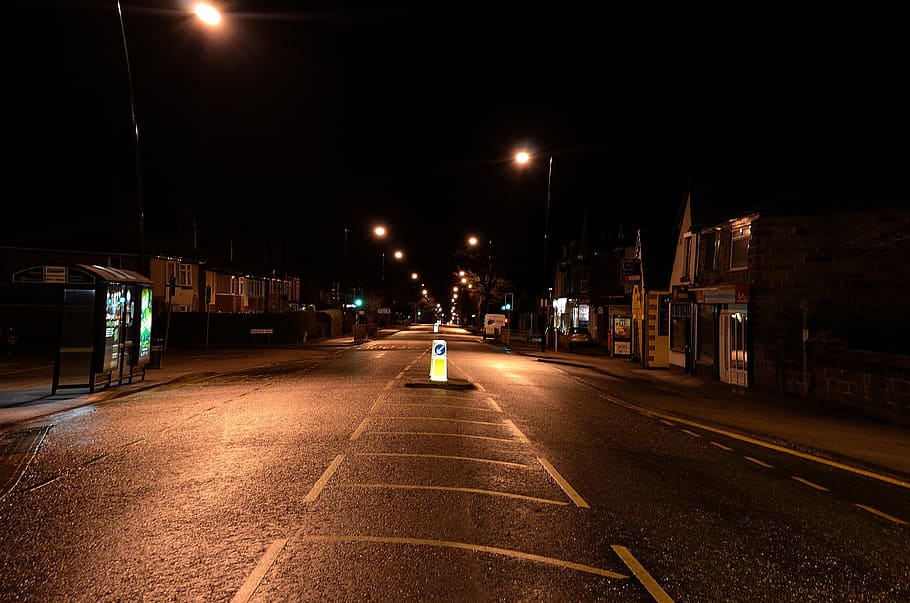 Road, Night, Path, Lighting, Direction, united, kingdom, architecture HD wallpaper
