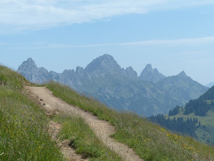 Tannheim, Gimpel, Alpine, red flüh, allgäu alps, mountains, HD wallpaper