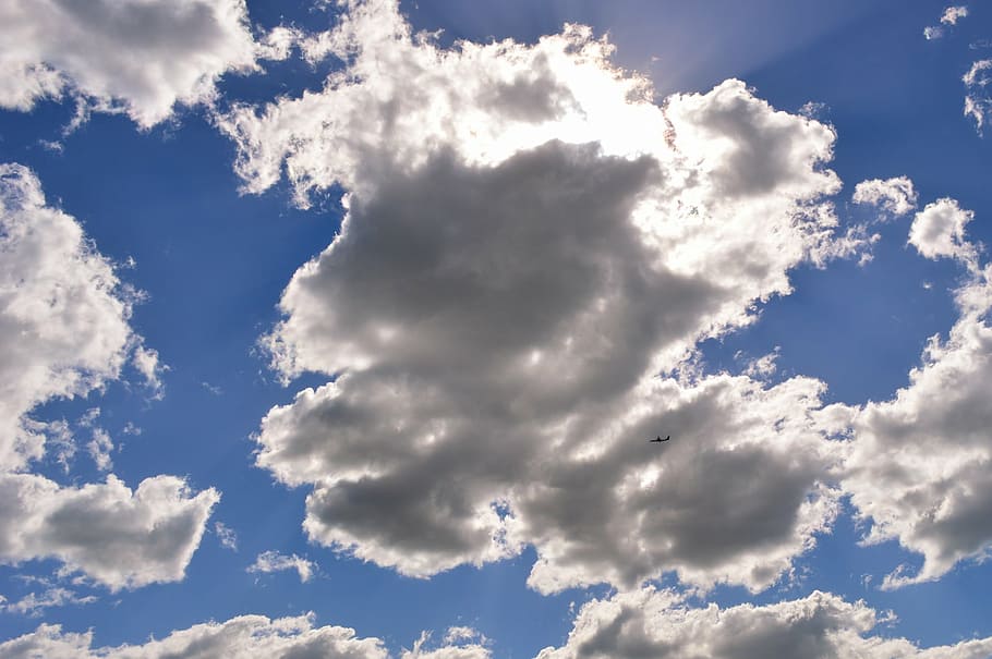 blue, clouds sky, blue sky clouds, nature, cloudy, light, clouded HD wallpaper