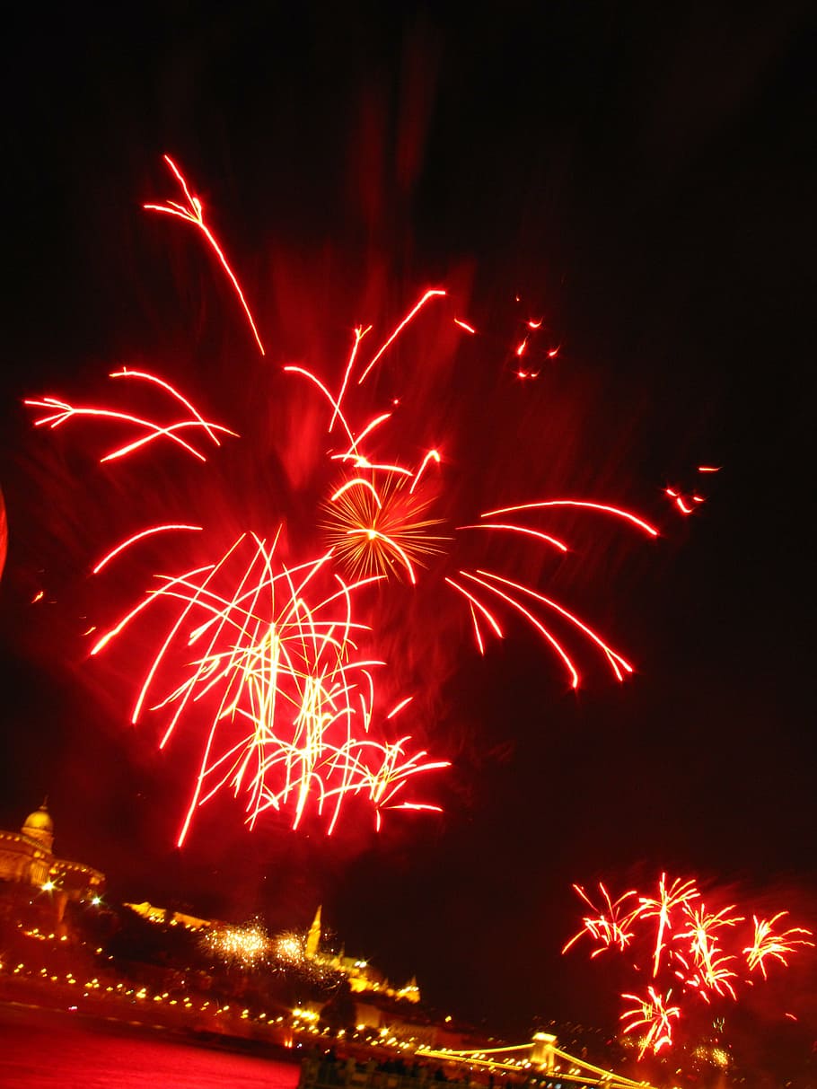 fireworks, holiday, light, nice, buda castle, celebration, night HD wallpaper