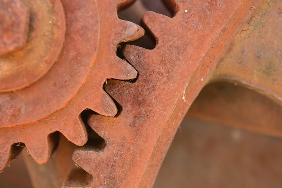 brown mechanical cranks, gears, metal, stainless, technology, HD wallpaper