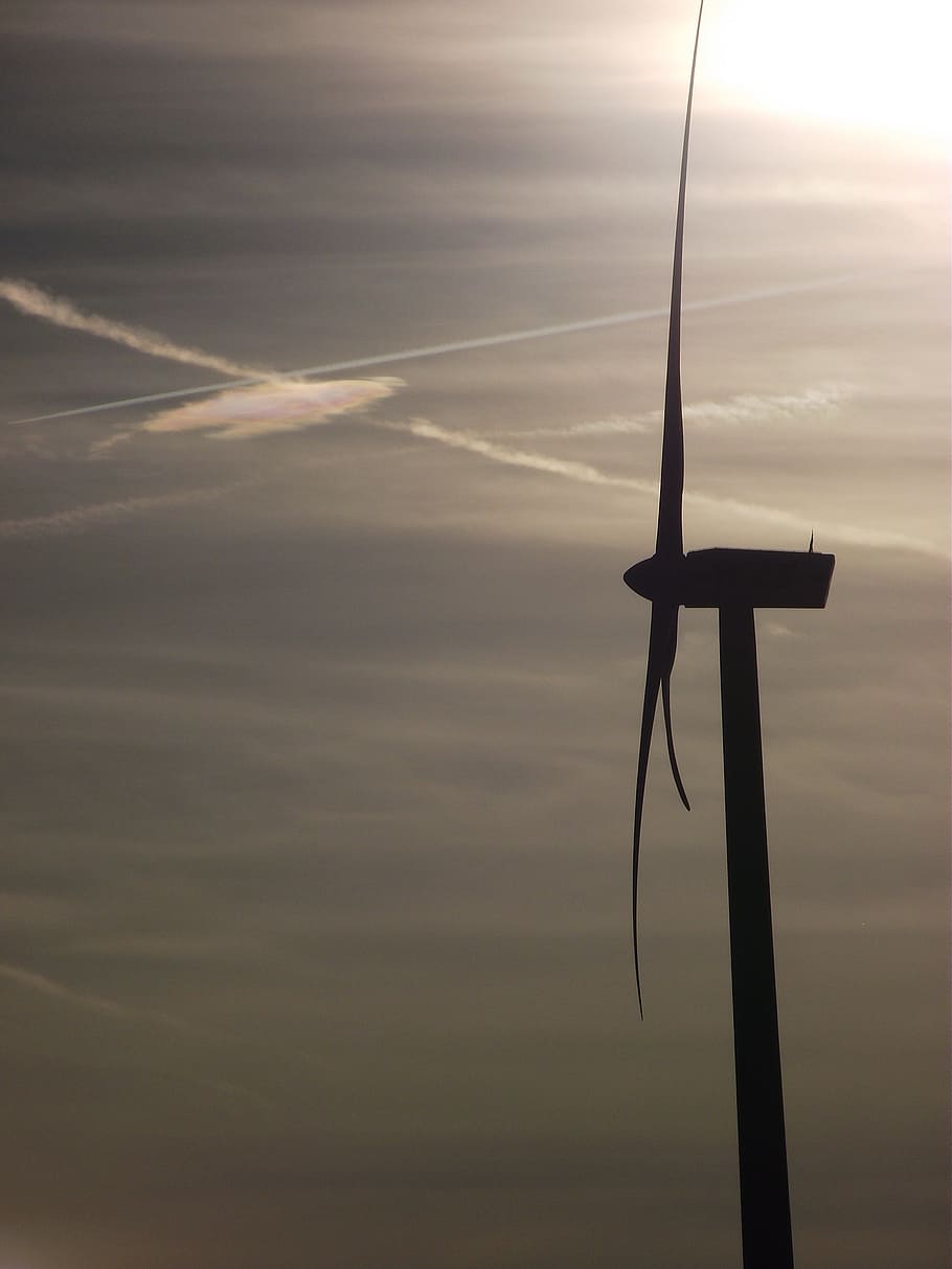 Wind Power, Wind Energy, Clouds, sky, pinwheel, landscape, current HD wallpaper