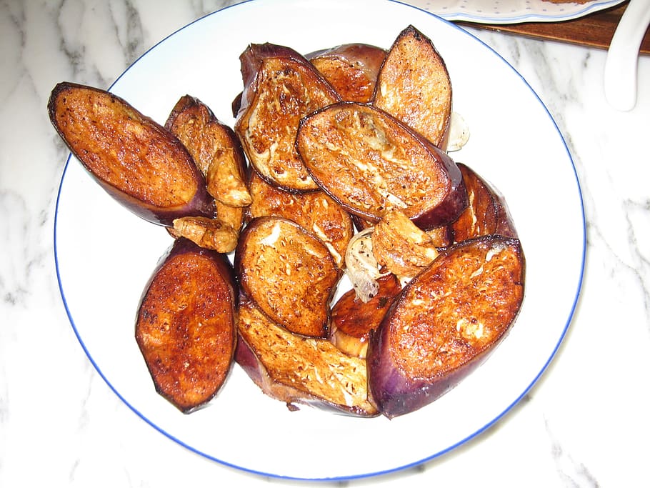 Fried Eggplant, Vegetables, Cooking, directly above, food and drink HD wallpaper