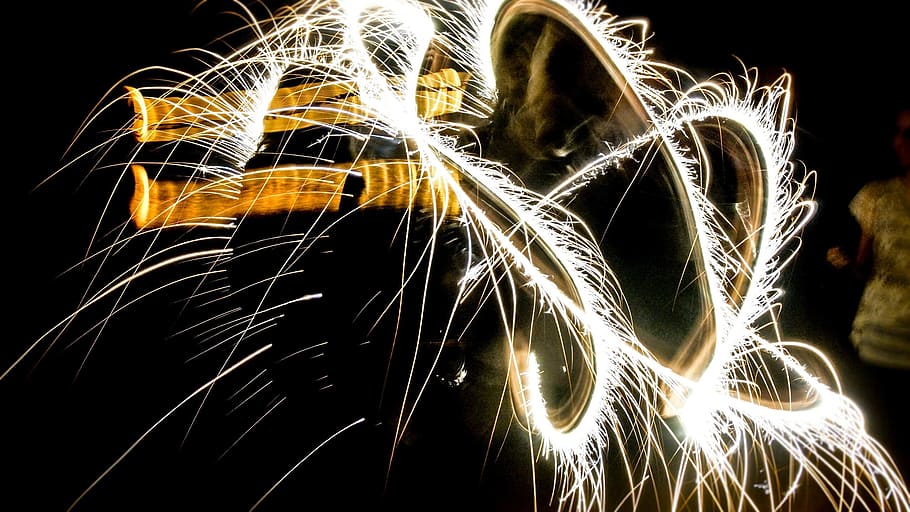 Fireworks, Beach, Lights, july, aerial, fourth, celebration HD wallpaper