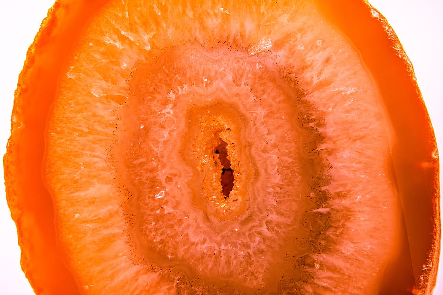 orange geode stone, agate, gem, druze, semi precious stone HD wallpaper