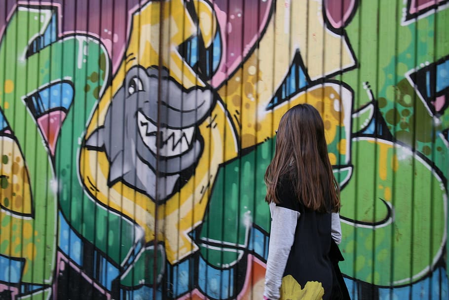 graffiti, drawing, photo, multi colored, art and craft, creativity HD wallpaper