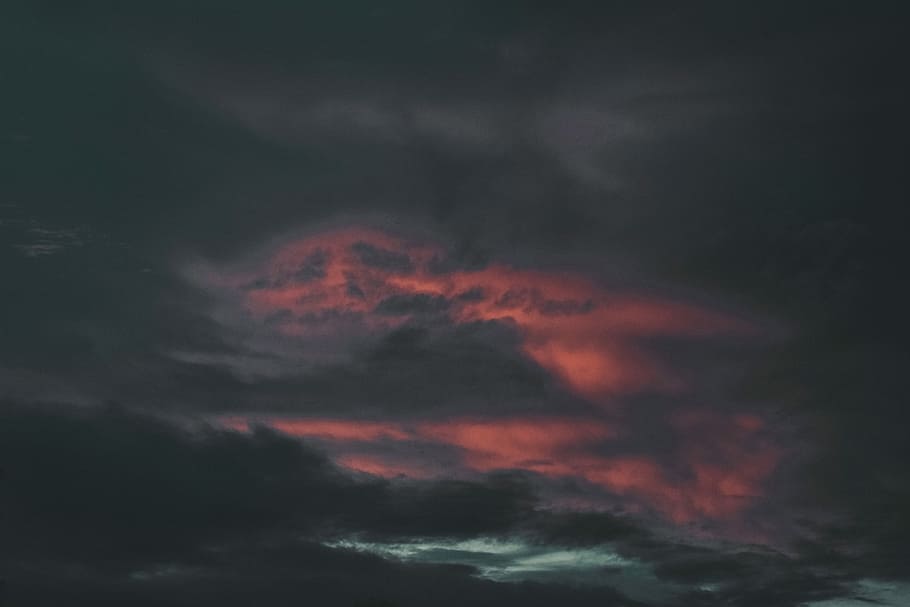 gray cloud formation during sunset, untitled, sky, dark, clouds HD wallpaper