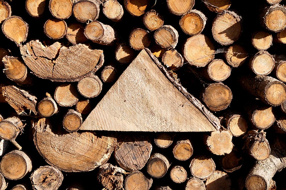 Wood, Stack, Firewood, holzstapel, pile of wood, combs thread cutting, HD wallpaper