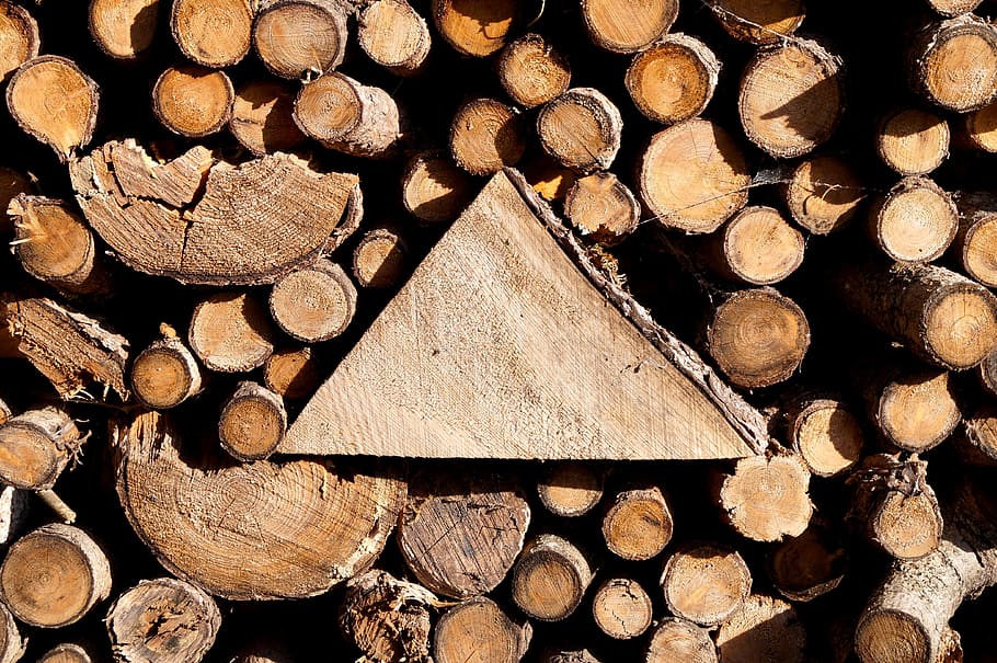 Wood, Stack, Firewood, holzstapel, pile of wood, combs thread cutting HD wallpaper