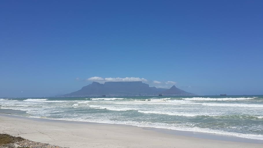 table, mountain, cape, nature, south, africa, ocean, sea, water HD wallpaper