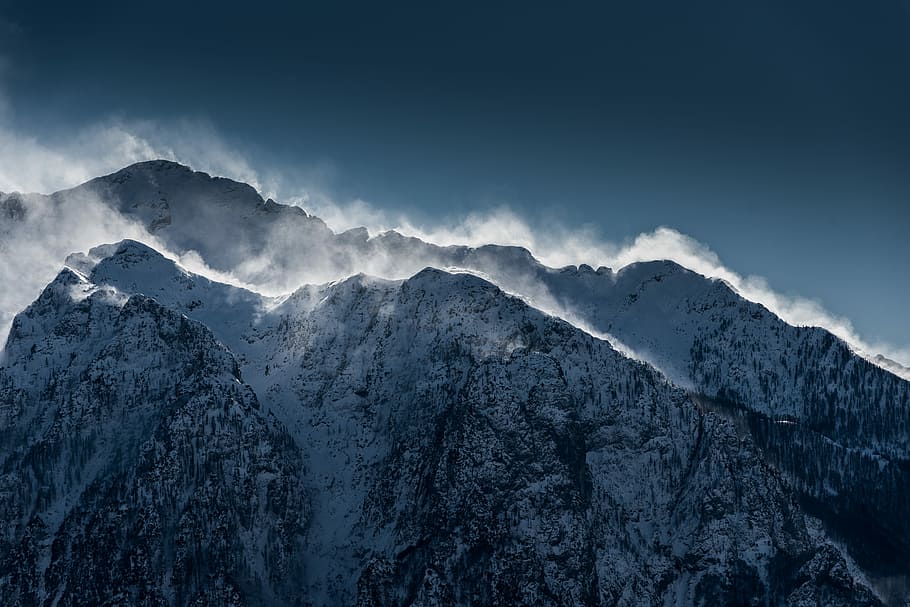 snow-covered mountains under clear sky during daytime, snow mountain during daytime HD wallpaper