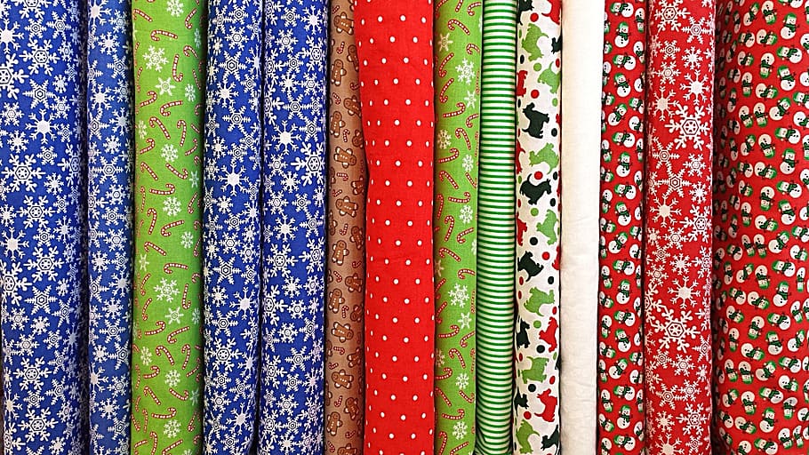 assorted-color textiles, fabric, cloth, clothing, christmas, pattern