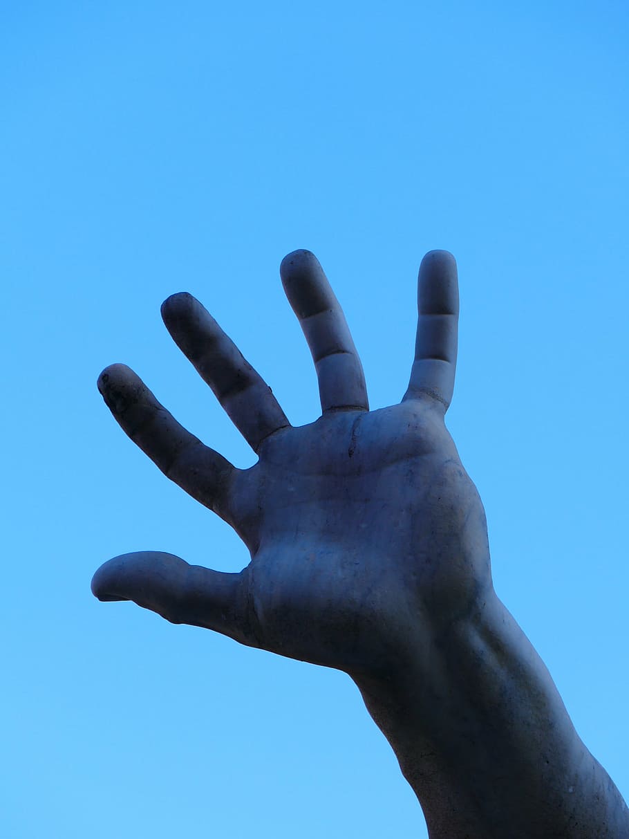 hand, finger, marble, statue, access, gesture, human hand, human body part HD wallpaper