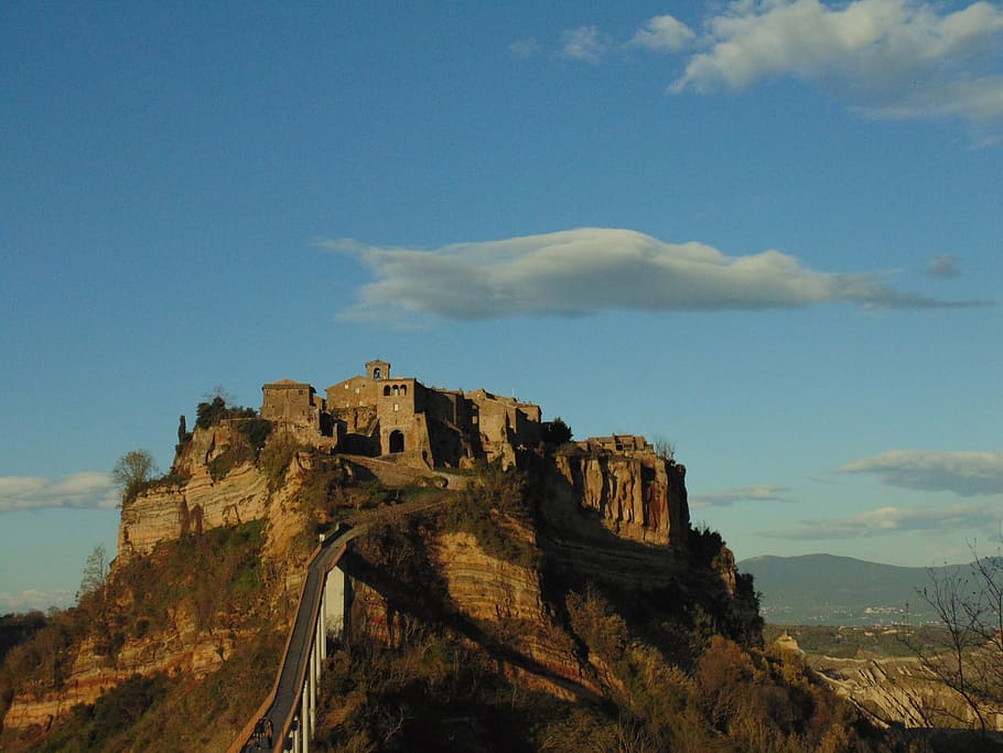 bagnoregio, tuff, weekend, lazio, italy, sky, cloud - sky, history HD wallpaper