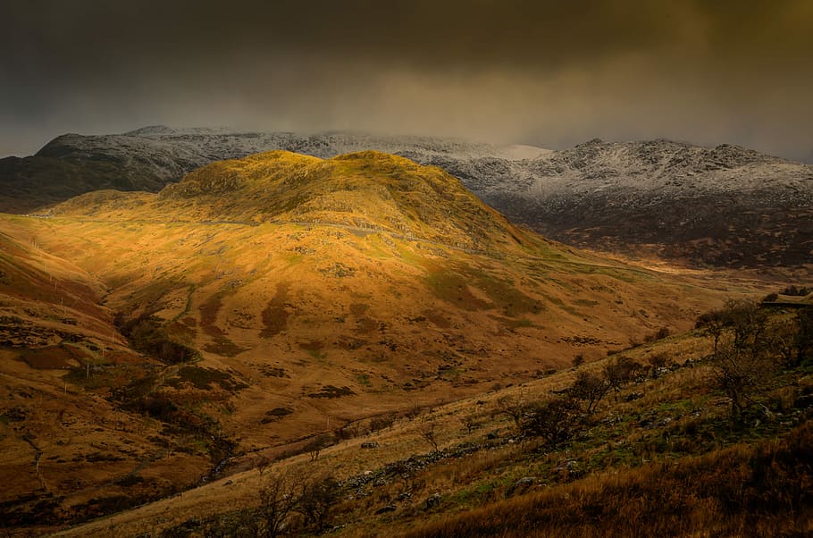 brown mountain cliff landscape photography, brown mountain ahead HD wallpaper