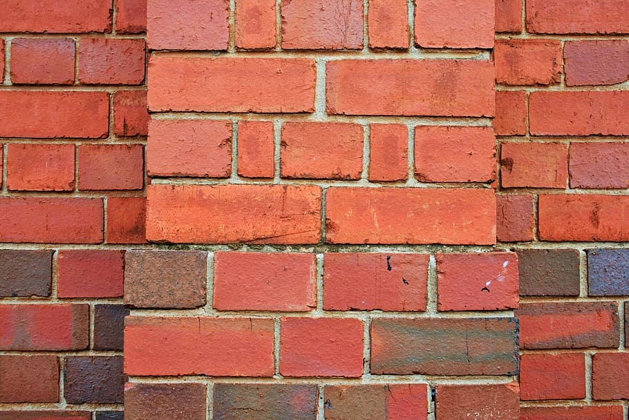 Rows, Pillar, Wall, Brick, Block, red, brickwork, construction HD wallpaper