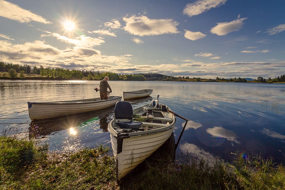 water, lake, boat, reflection, travel, nautical vessel, transportation HD wallpaper