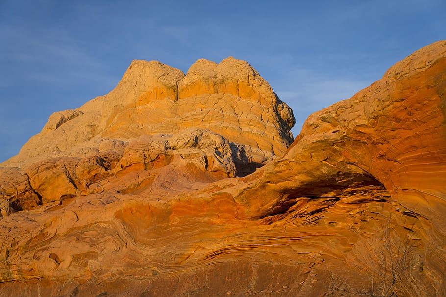 worm's-eye view of mountain, landscape photography of rock formation HD wallpaper