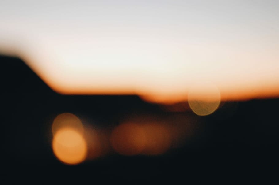 bokeh lights effect, untitled, landscape, sunset, sunrise, sky HD wallpaper