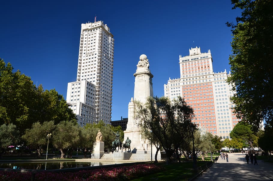 statue ceramic figurine, Madrid, Spain, Spain, Park, Architecture HD wallpaper