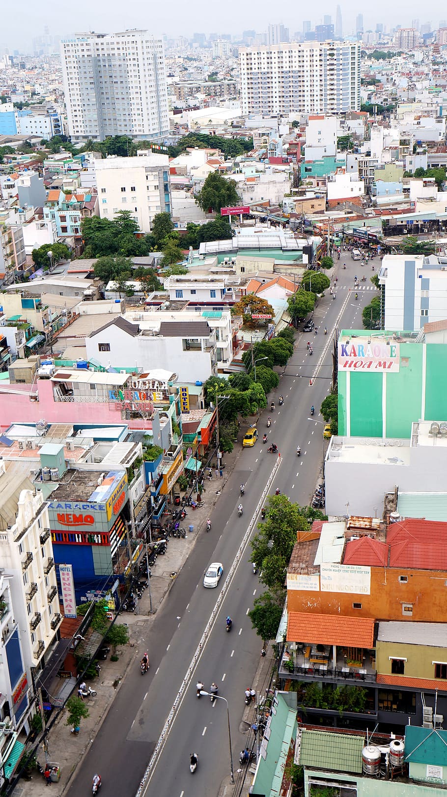 saigon, street corner, on high, city, building exterior, transportation, HD wallpaper