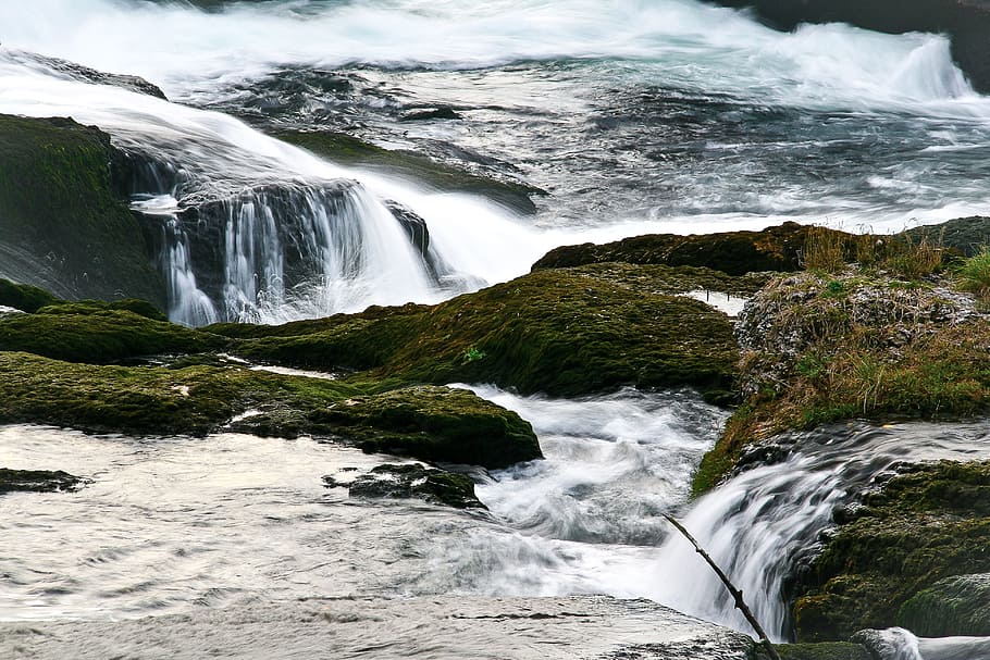 waterfall, racing, schaffhausen, beauty in nature, scenics - nature, HD wallpaper