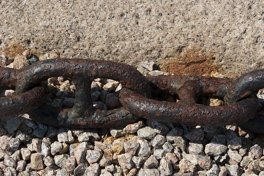 Chain, Anchor, Iron, Connected, rusty, links of the chain, brown HD wallpaper