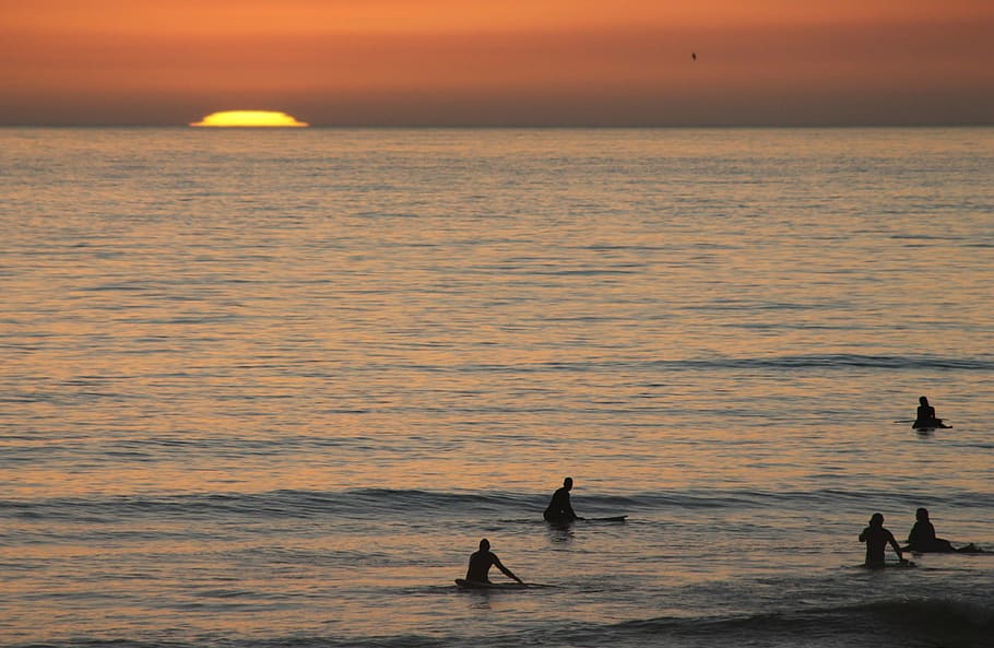 Surf, Sunset, Backlight, Sea, Ocean, andalusia, beach, landscape HD wallpaper