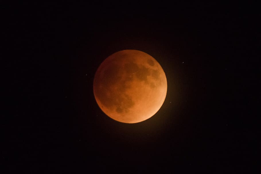 full moon on dark background, blood moon, eclipse, sky, super moon HD wallpaper