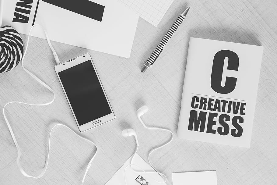white Android smartphone, creative, work, mockup, business HD wallpaper